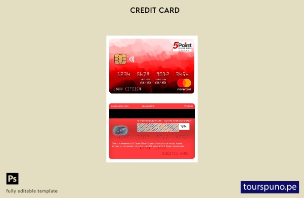 lista para imprimir plantilla de tarjeta mastercard del banco USA Texas Point Cr
